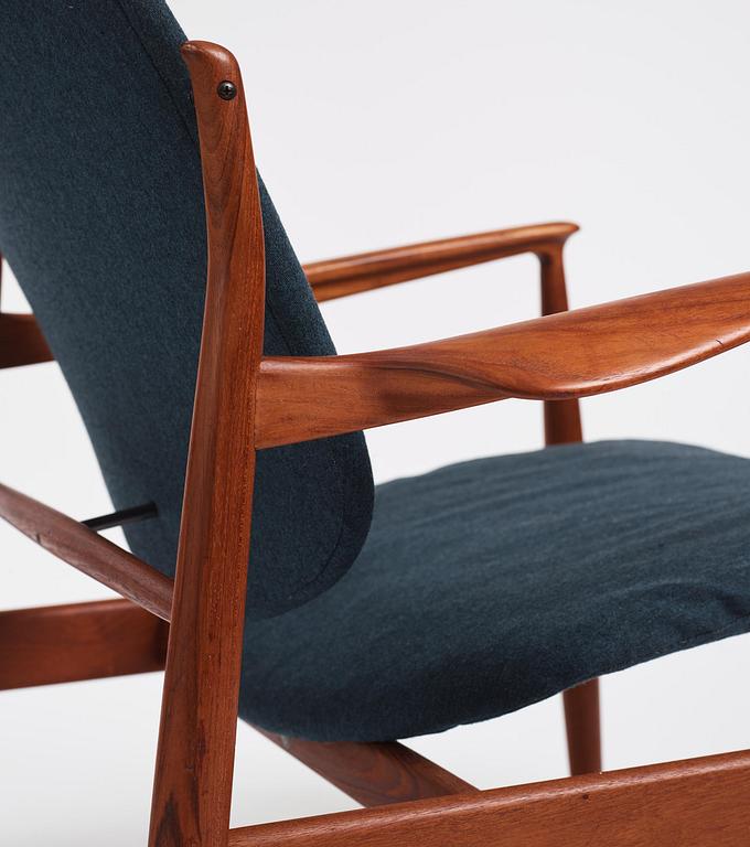 Finn Juhl, a pair of "FD 136" easy chairs, France & Daverkosen, Denmark, 1950s.