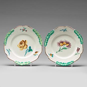 317. A pair of Reval faience dishes, 18th Century.