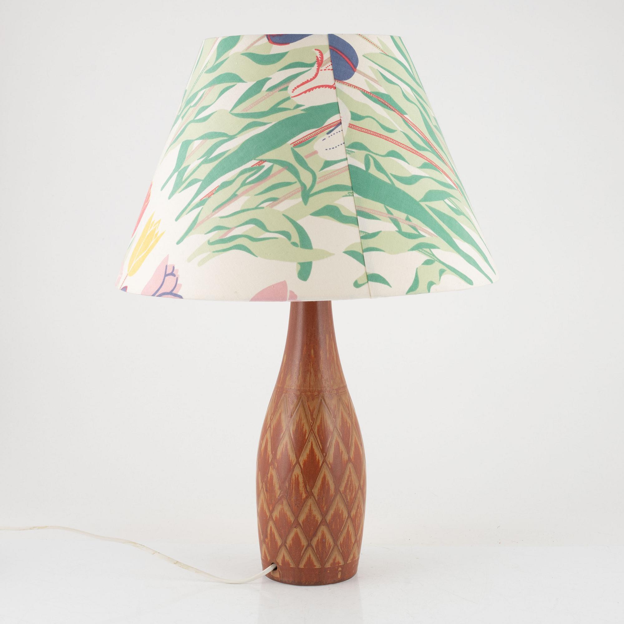 Gunnar Nylund, stengods, bordslampa, Rörstrand.