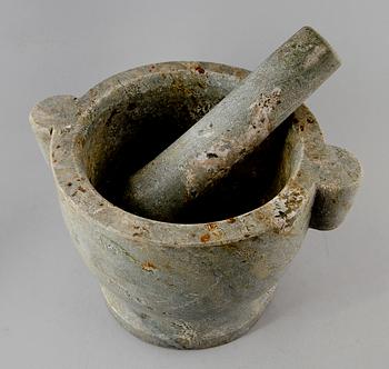 MORTEL MED STÖT, marmor, tidigt 1900-tal.