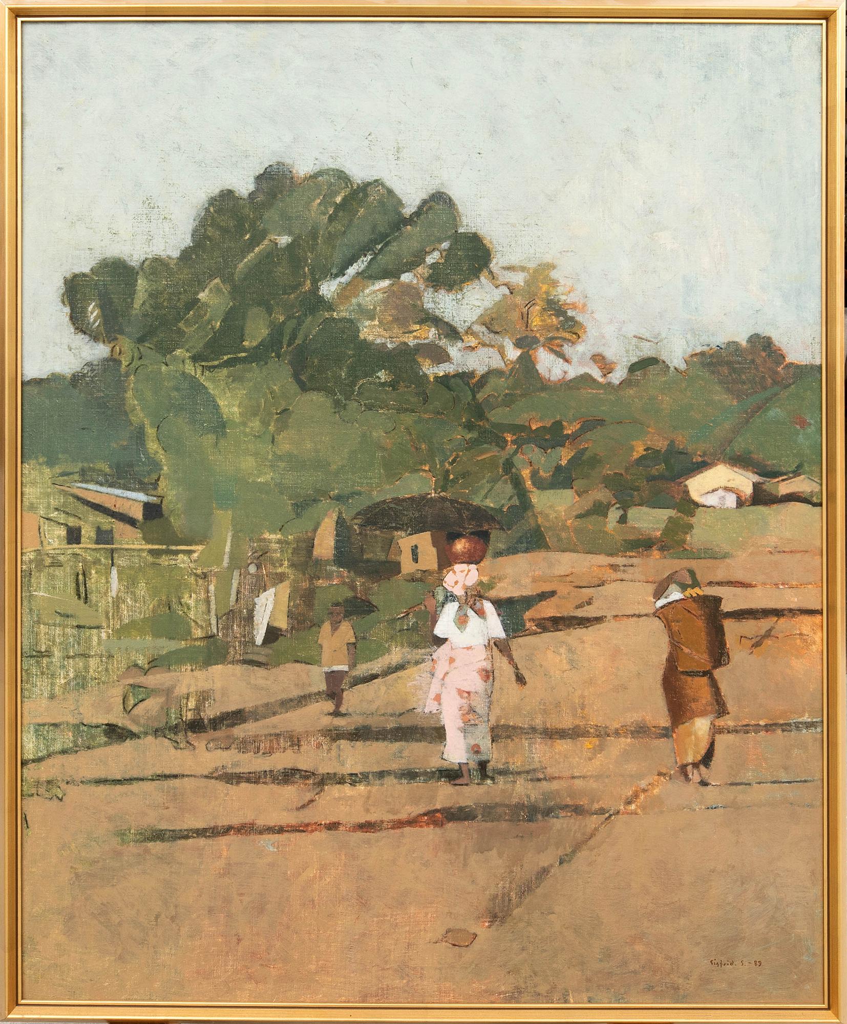 Sigfrid Södergren, Village street, Africa.