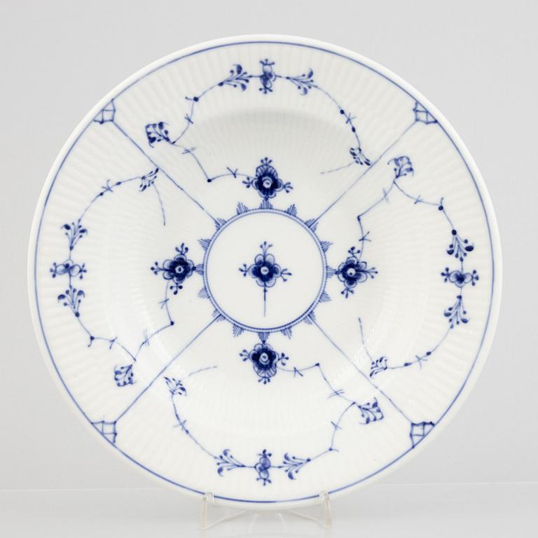 A group of five 'Blue Fluted' porcelain plates, Royal Copenhagen, model 169, 167, 326, 173, 1898-1923 and 19th century.