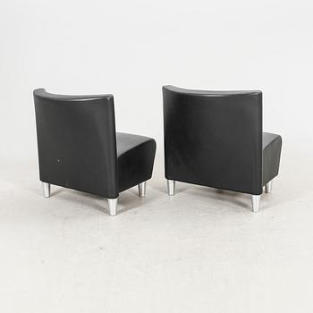 A set of eight leather easychairs by Erik Jørgensen Møbelfabrik, Svendborg, Denmark.