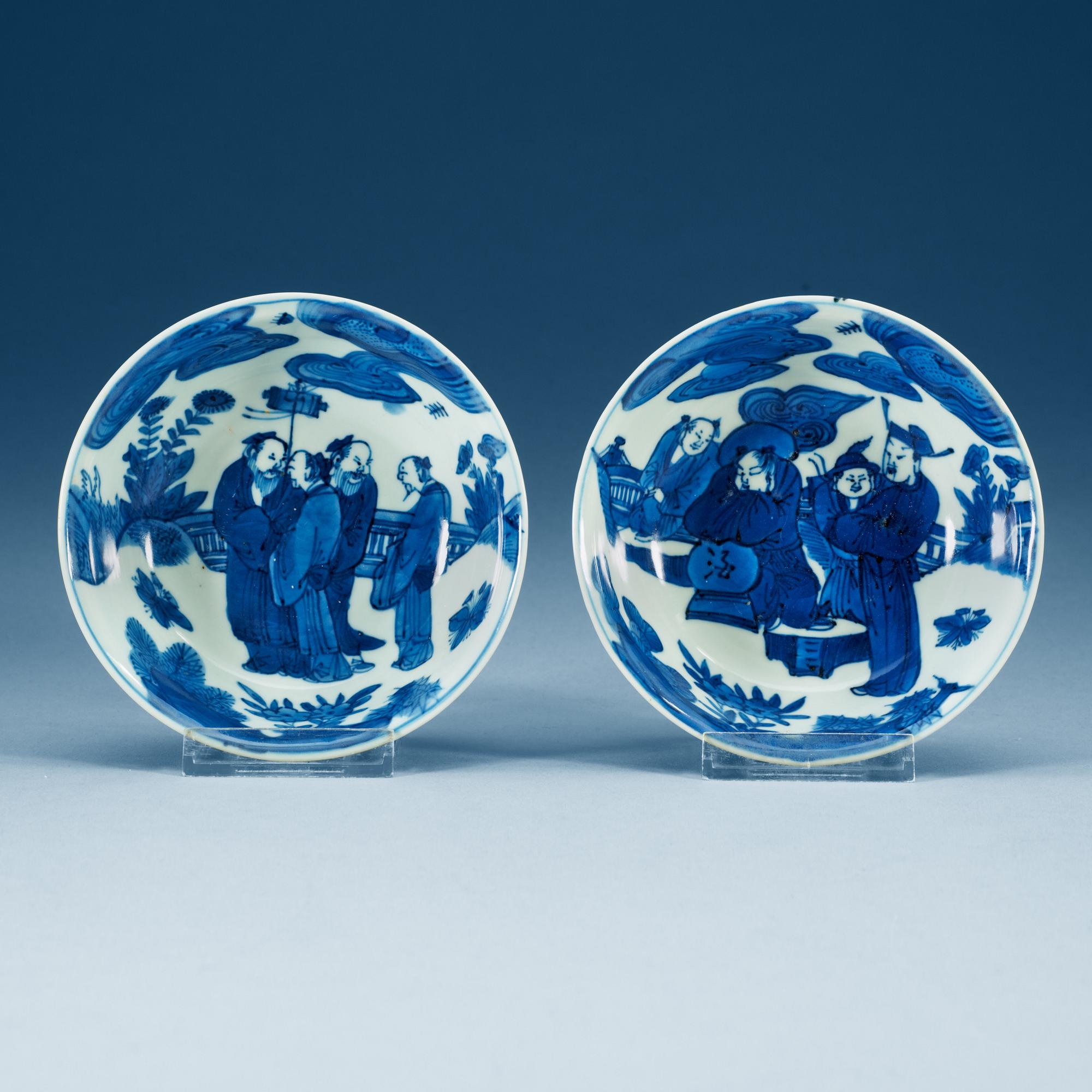 SKÅLFAT, två stycken, porslin. Ming dynastin, Tianqi (1621-27)/Chongzhen (1628-44).