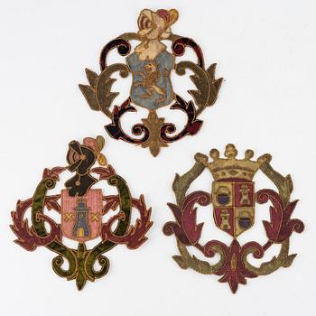 Coat of arms, 3 pcs, circa 1900.