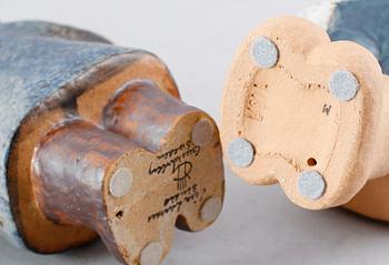 FIGURER, 2 st, stengods, Lisa Larson, Gustavsberg.
