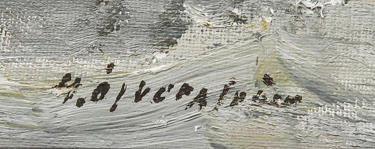 Hugo Öfverström, Translation: "Fishing boat at sea".