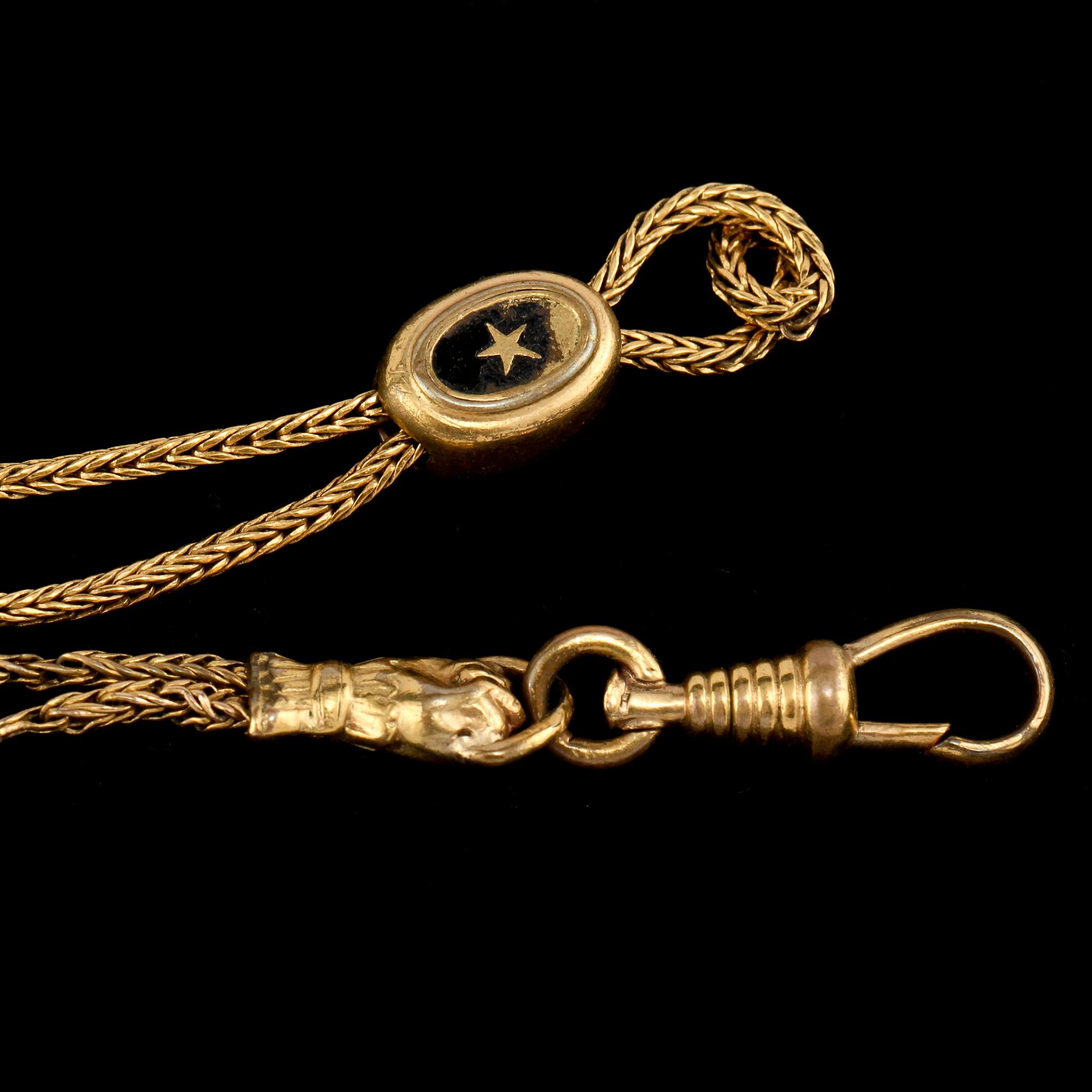 FICKUR samt KEDJA, 18k guld, Schweiz, tidigt 1900-tal. Vikt 33 g.