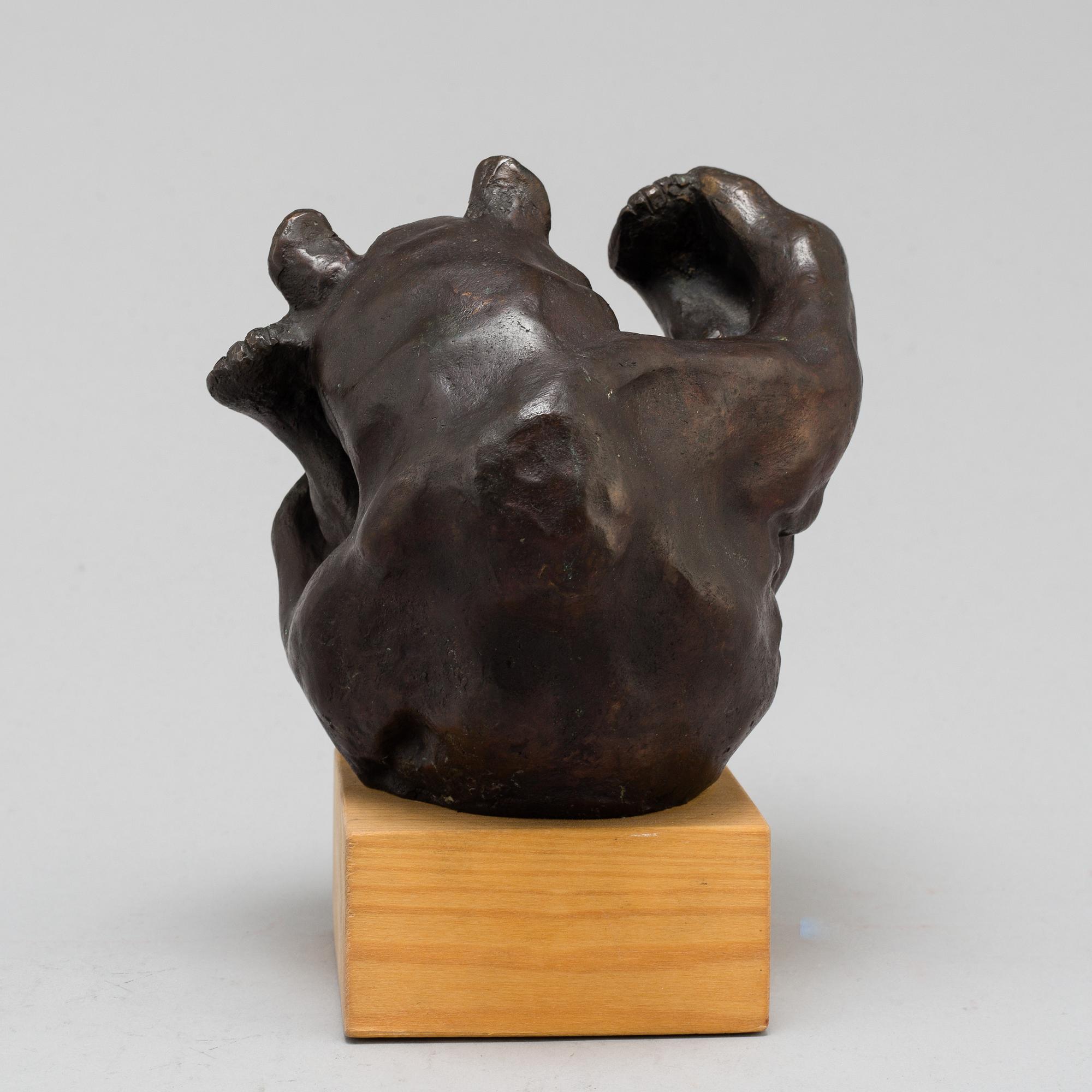 CARL MILLES, Skulptur, bronze, osign. Total höjd 19 cm.