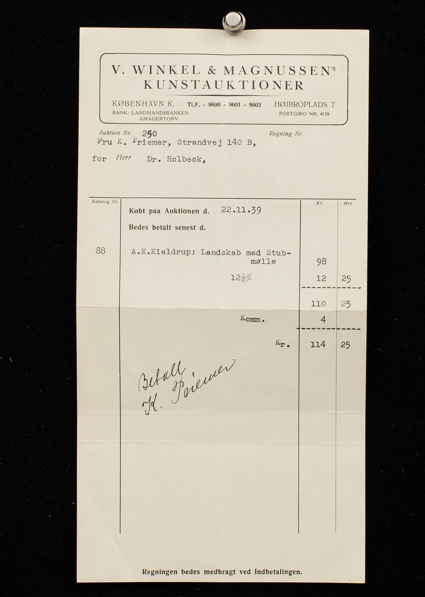 ANTON EDUARD KIELDRUP, oil on canvas. unsigned.