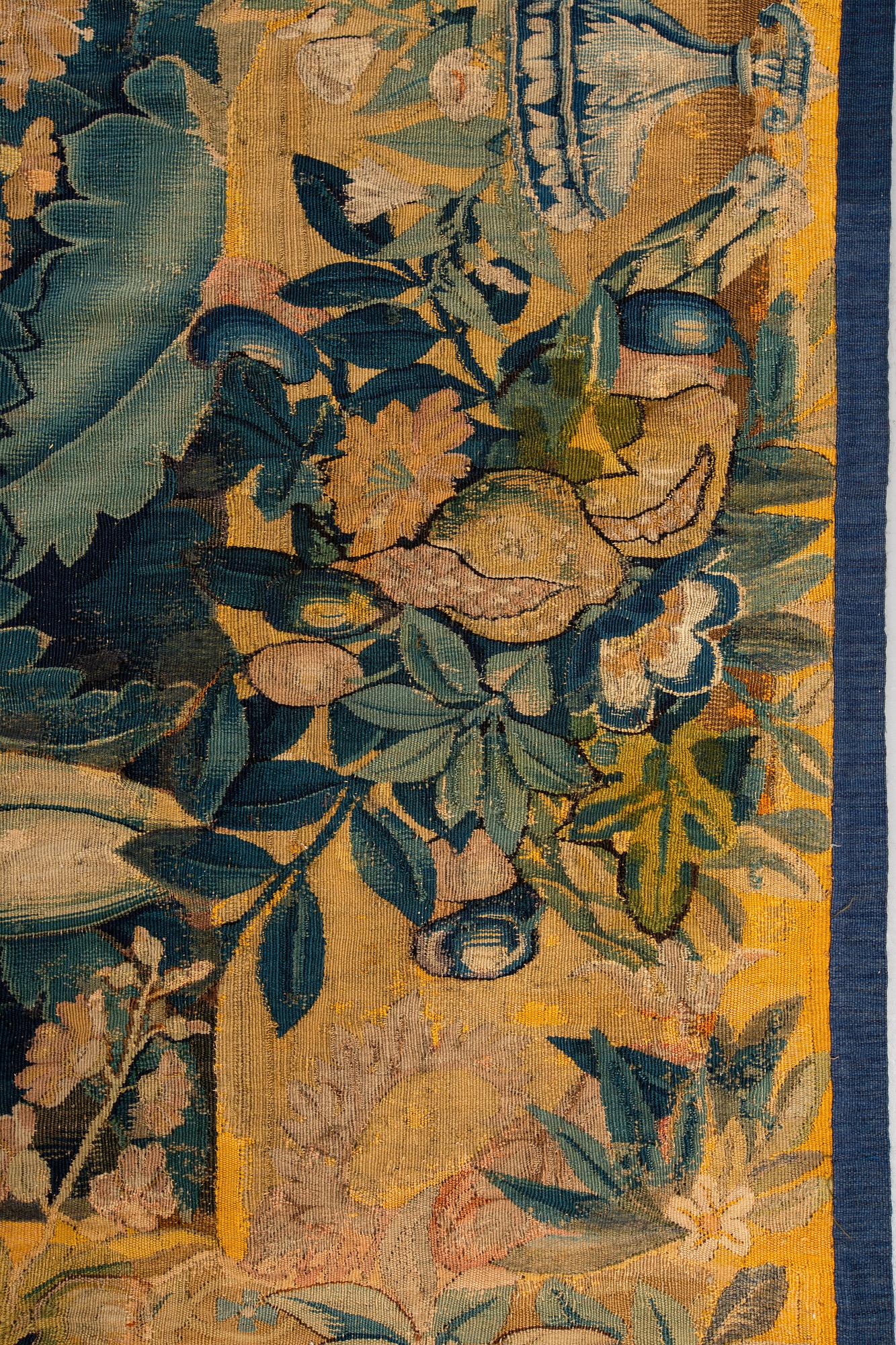 A tapestry, "Feuilles de choux", tapestry weave, third quarter 16th century, Flanders, probably Audenarde.