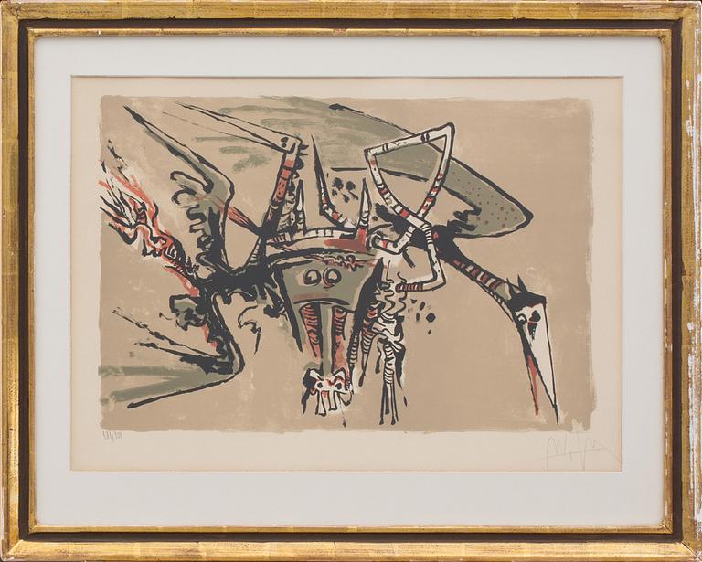 WIFREDO LAM, färglitografi, signerad och numrerad 181/300.