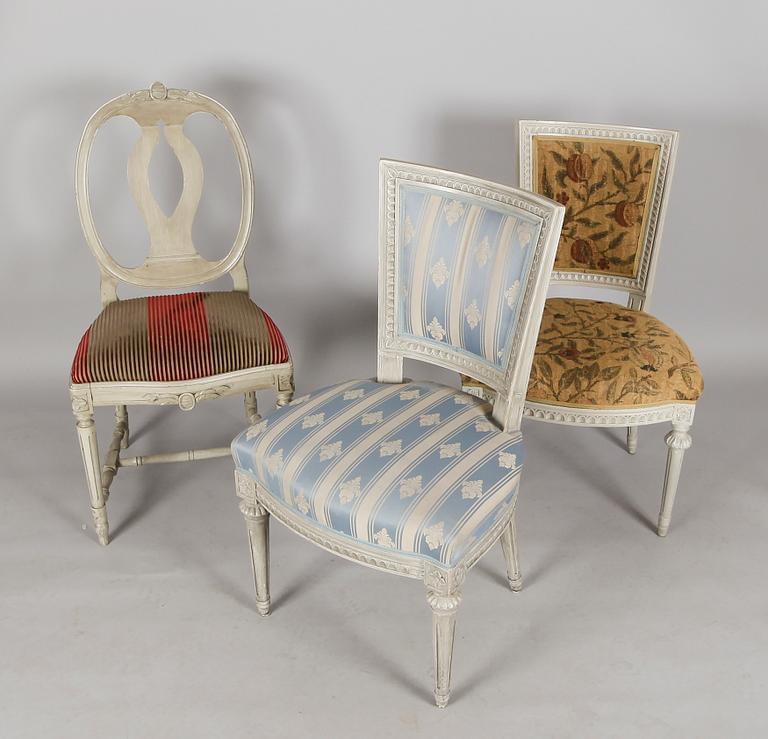 STOLAR, 3 st, gustaviansk stil, 1900-talets andra hälft.