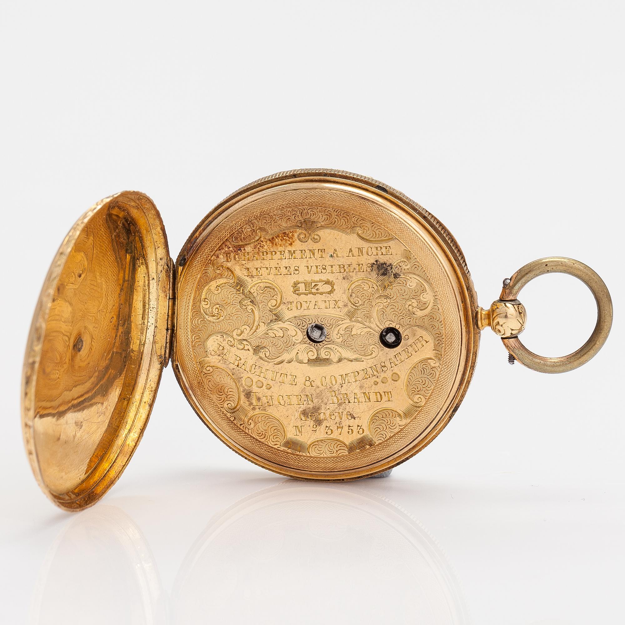 POCKET WATCHES, 2 psc, 14K gold, 32 mm and 44 mm.