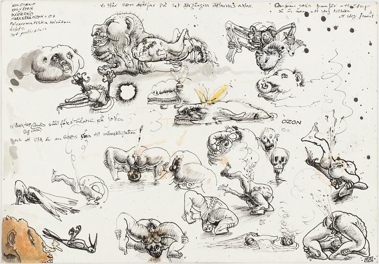 ULF RAHMBERG, Mixed media, signed and dated MMI.