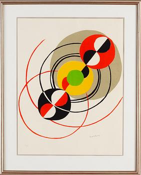 Sonia Delaunay, lithograph in colours, signed 9/75.