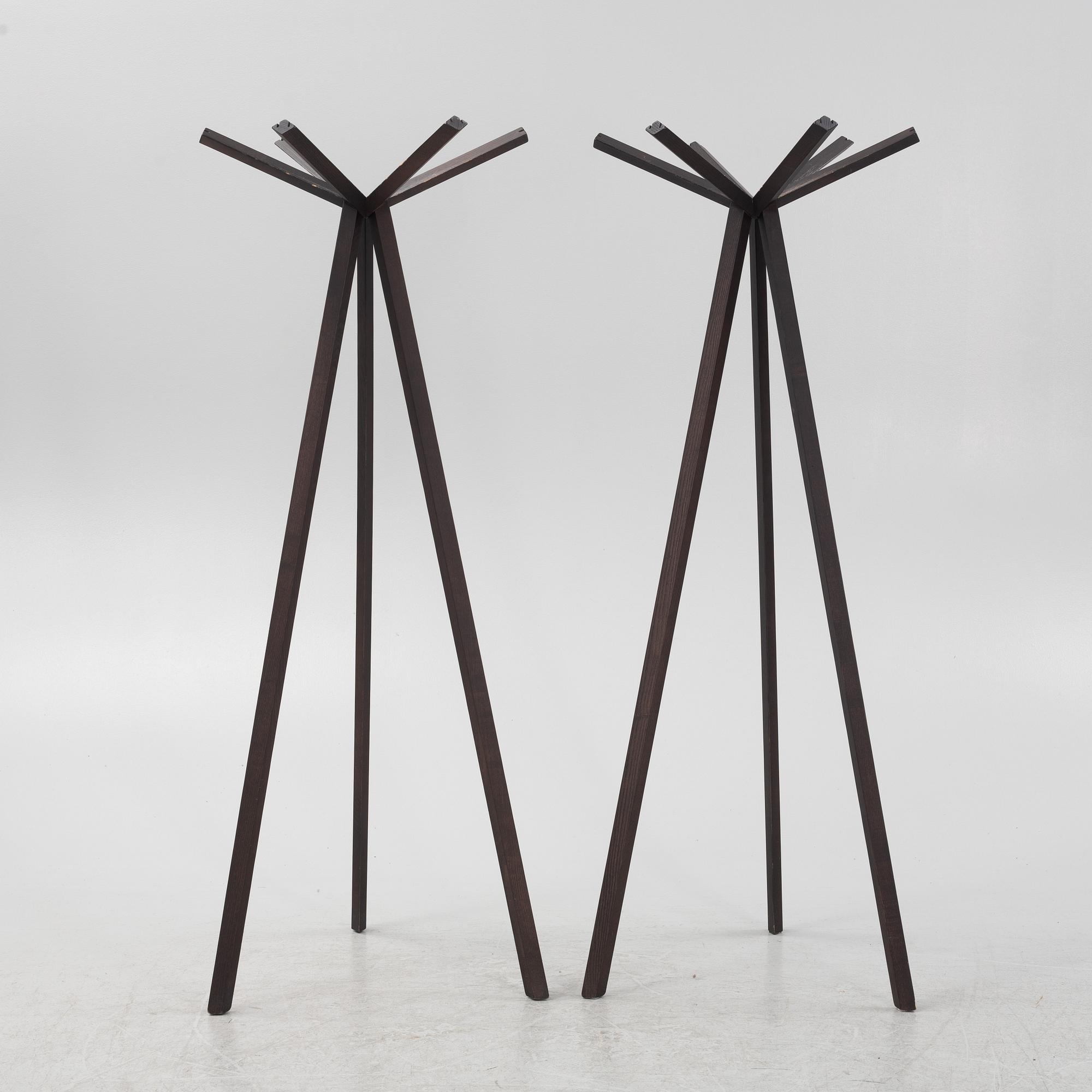 Nendo, a pair of 'Rokamura' coat hanger, De Padova, Italy.