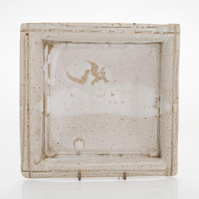 Kyllikki Salmenhaara, a stoneware tray signed KS.