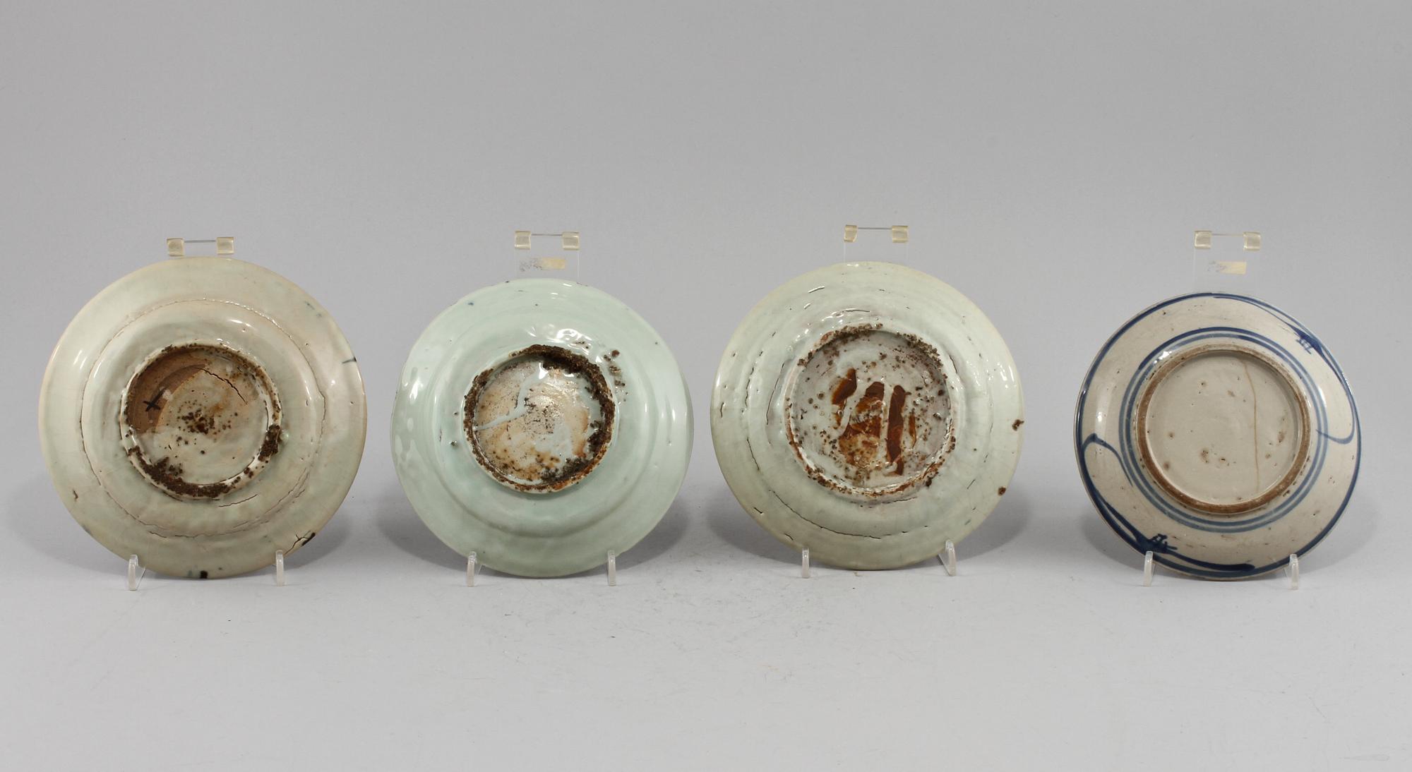 SKÅLFAT, 3 st, porslin, Kina, 1600 och 1700-tal.