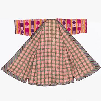 A woman’s Chapan, silk and cotton Ikat, Central Asia, 1880s.