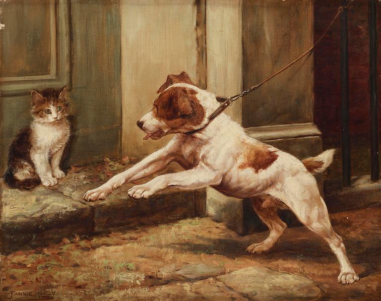 Fannie Moody, The terrier and the cat.