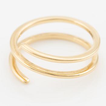 Engelbert, rings, 2 pcs, "Petit Spin ring" and "Double Spin ring", 18K gold, one with brilliant-cut diamonds.