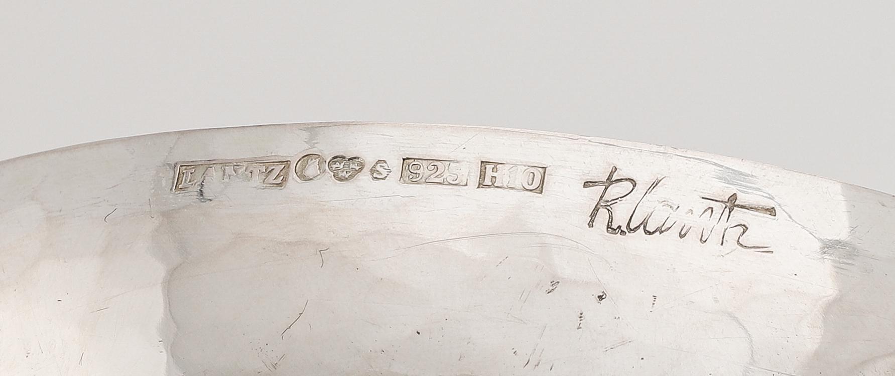Roland Lantz, a signed sterling silver bowl, Stockholm 1982.