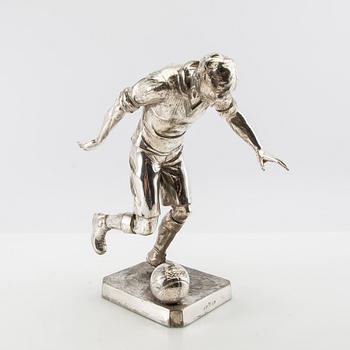 Wilhelm Zwick, after Football Player, first half of the 20th century, nickel silver/white metal.