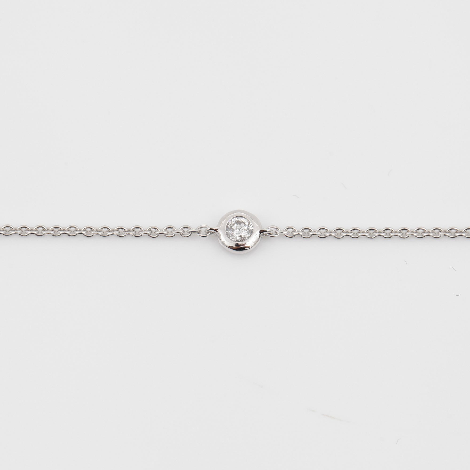 HALSBAND, 80cm kedja med 21 briljanter, totalt ca 0.95ct.