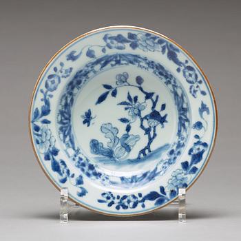 A matched set of 12 blue and white dessert dishes, Qing dynasty, 18th Century.