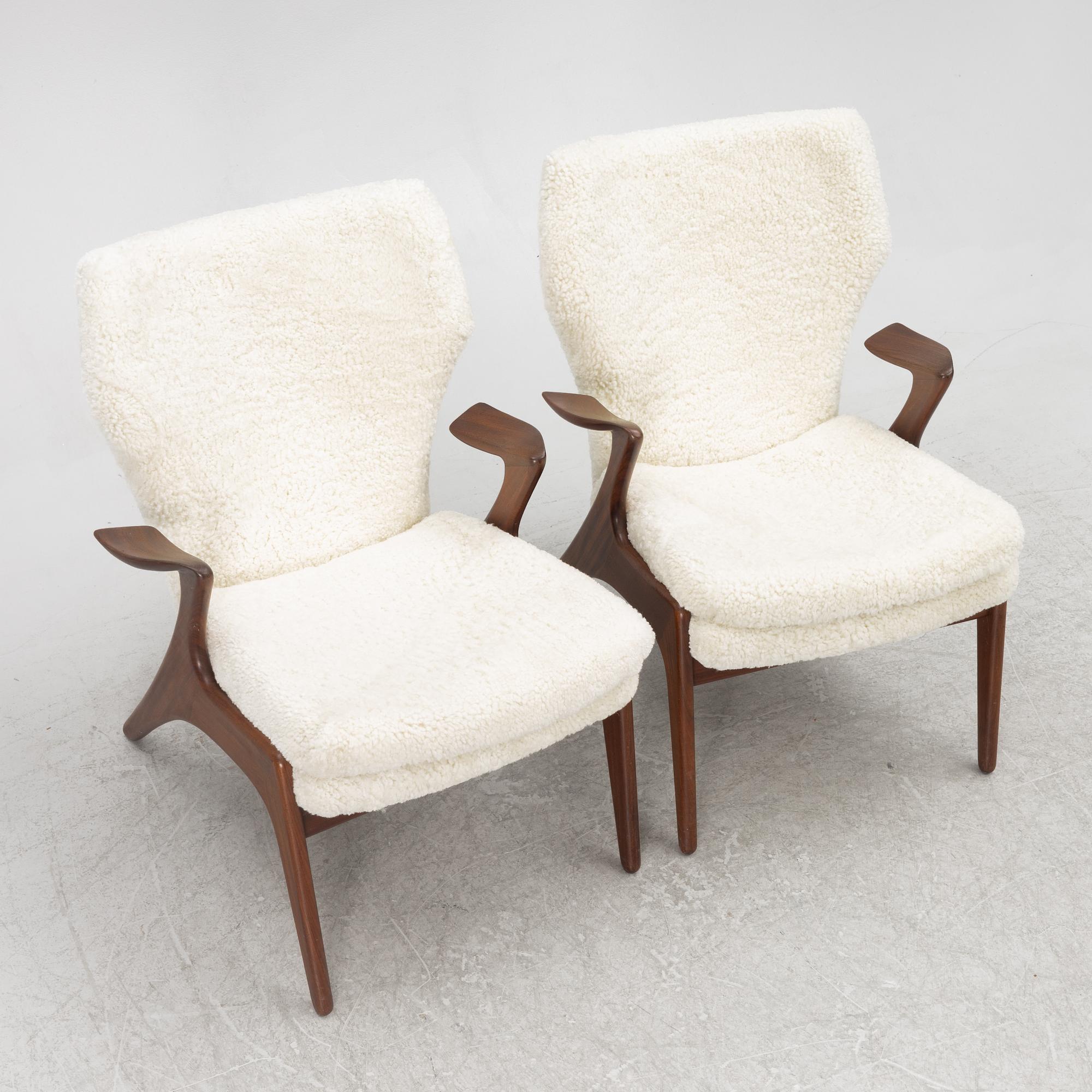 Kurt Østervig, attributed to. A pair of armchairs, Denmark.