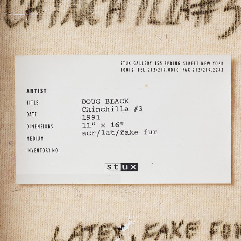 Douglas Black, acrylic, latex and fake fur on canvas, signed and dated 1991 verso.