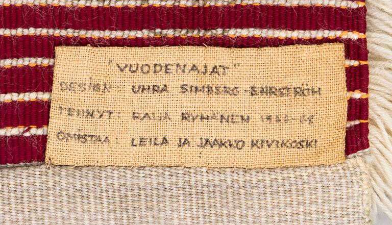 Uhra-Beata Simberg-Ehrström, A Finnish long pile ryijy rug. Circa 177 x 117 cm.