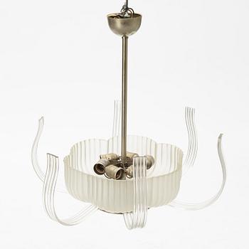 Sven Palmqvist, a ceiling lamp, Orrefors 1940's.