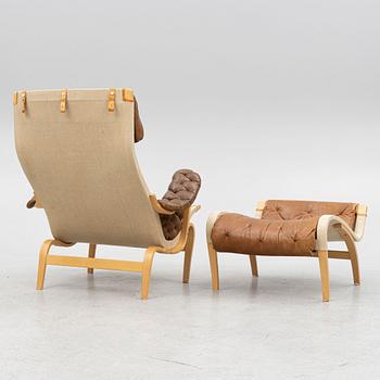 Bruno Mathsson, fåtölj med fotpall, Pernilla, Dux.