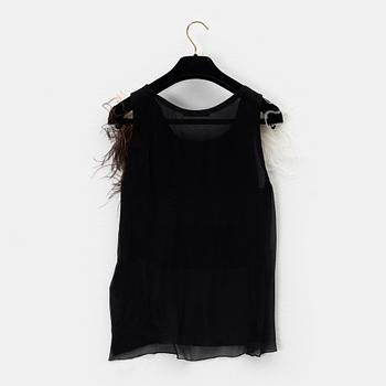 Céline, a silk and feather top, size 34.