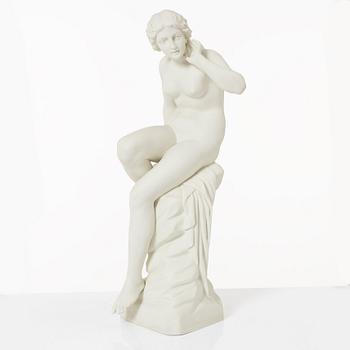 A biscuit porcelain sculpture, Gustafsberg, dated 1908.