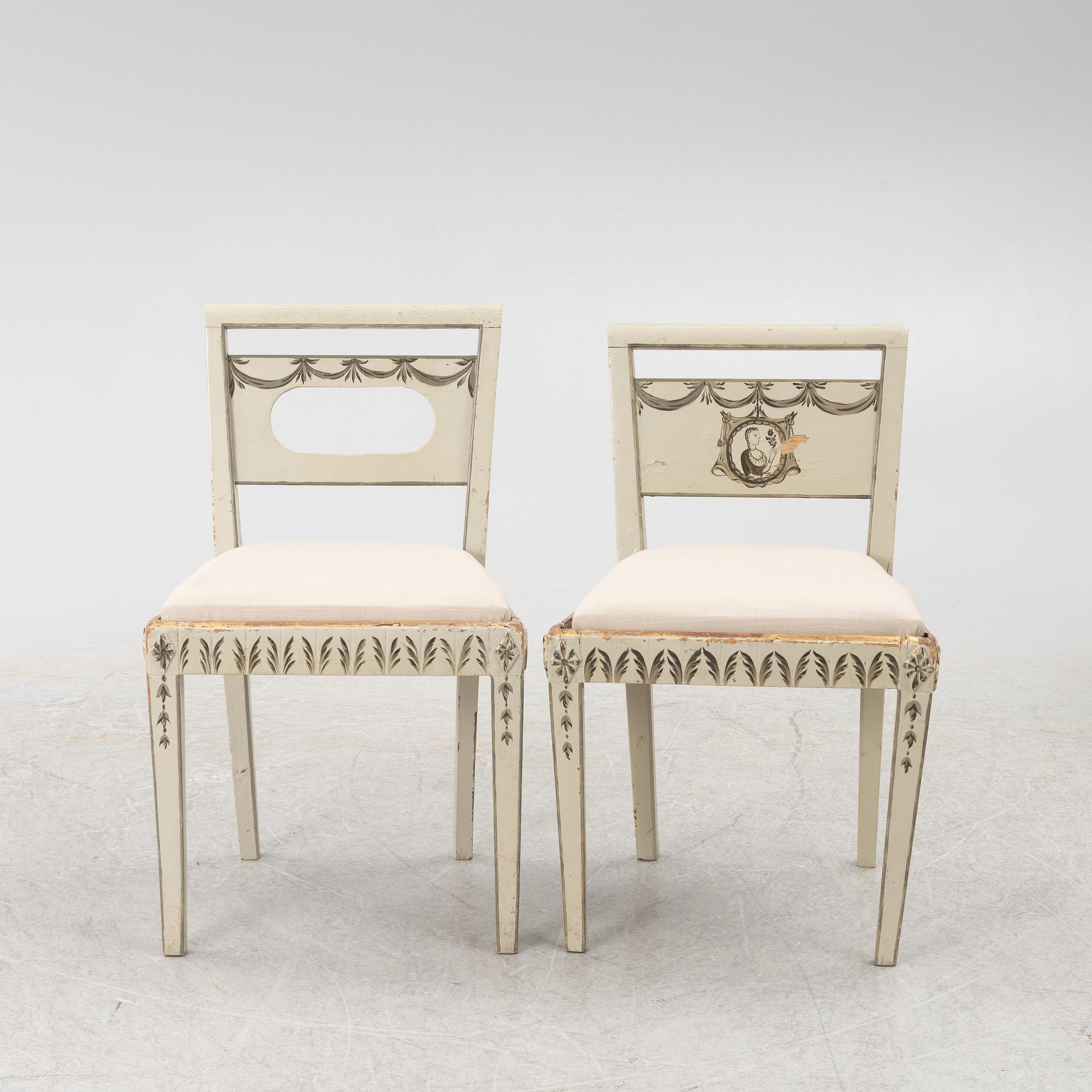 Four chairs. Early 19th century.