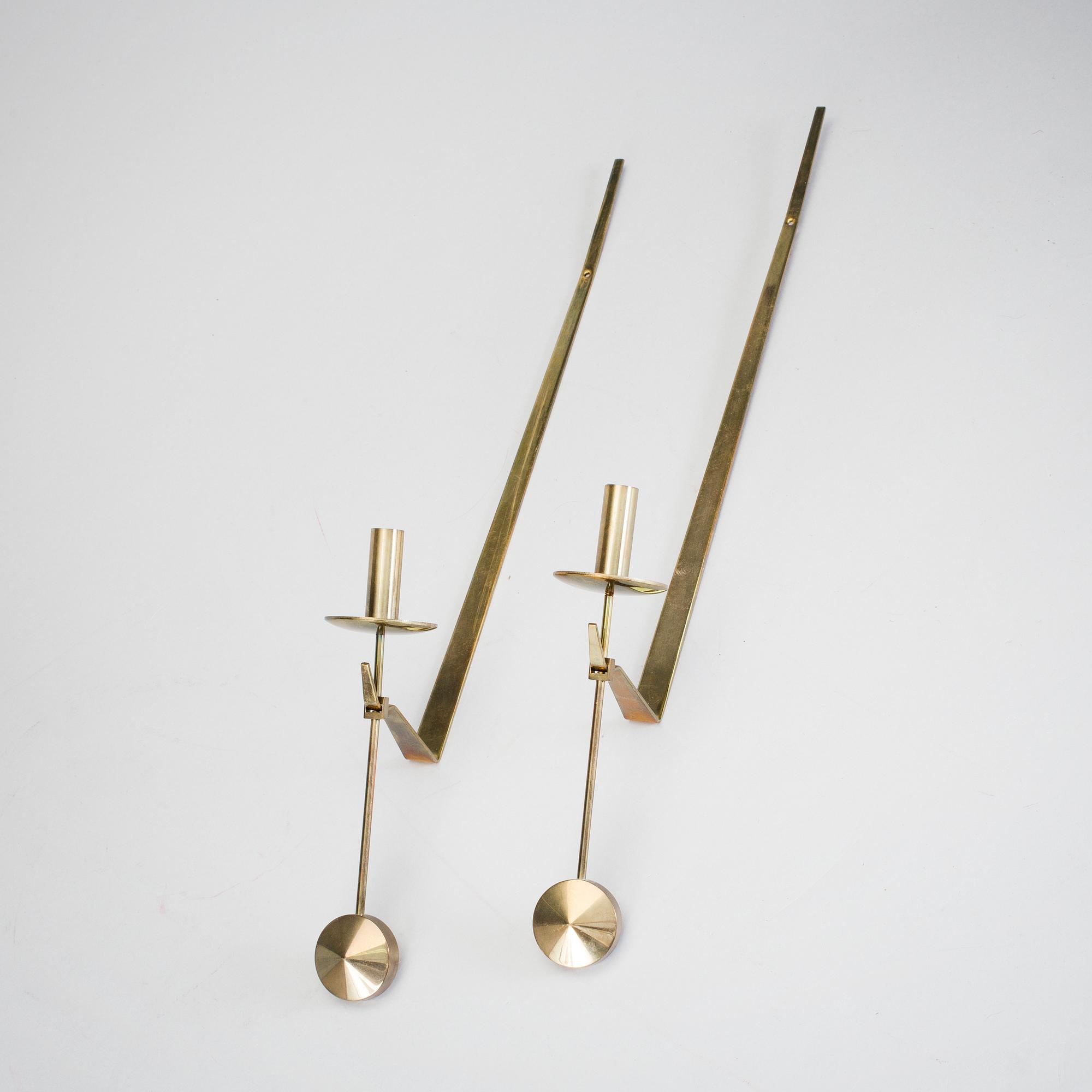 A pair of wallscones by Pierre Forsell, Skultuna.