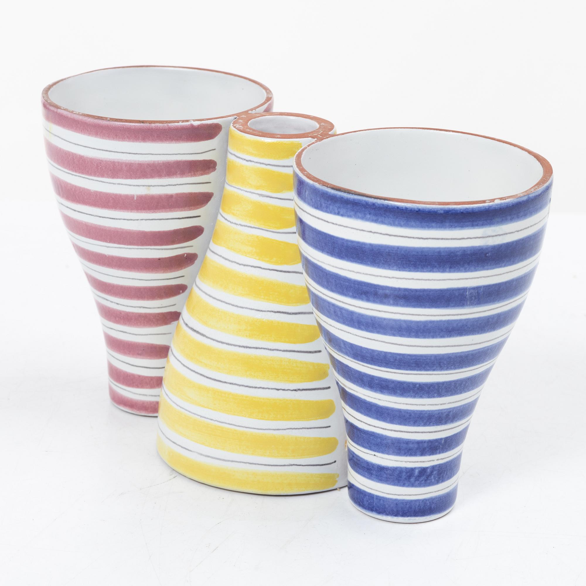Stig Lindberg, a candle holder/vase, 'Snurran', Gustavsberg Studio.