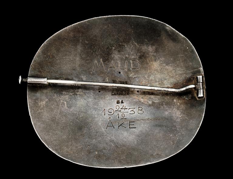 BROSCH, sterlingsilver, Georg Jensen, Danmark. Vikt 21,4 g.