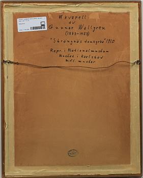 GUNNAR WALLGREN, akvarell. Sign o dat -10.