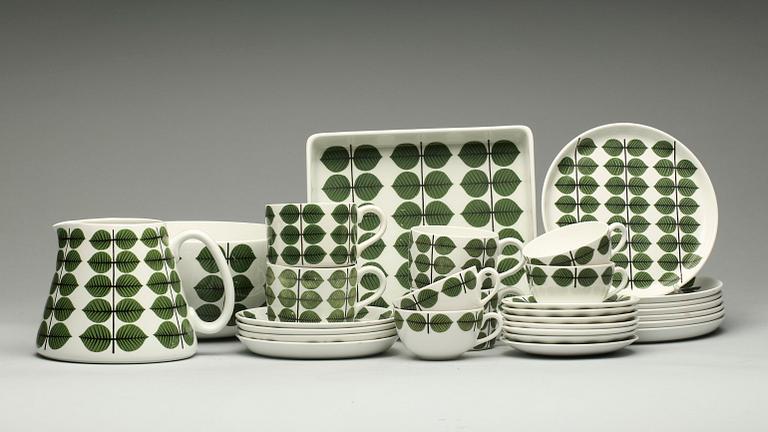 SERVISDELAR, 18 delar, flintgods och porslin, "Berså", Stig Lindberg, Gustavsberg. 1960-tal.