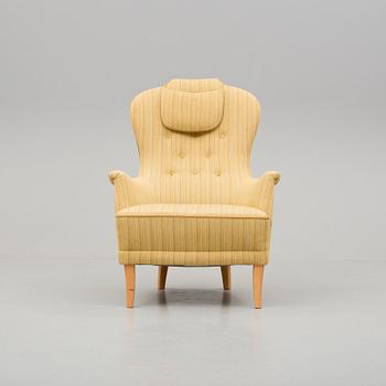 FÅTÖLJ, "Farmor", Carl Malmsten, O H Sjögren, Tranås 1984.