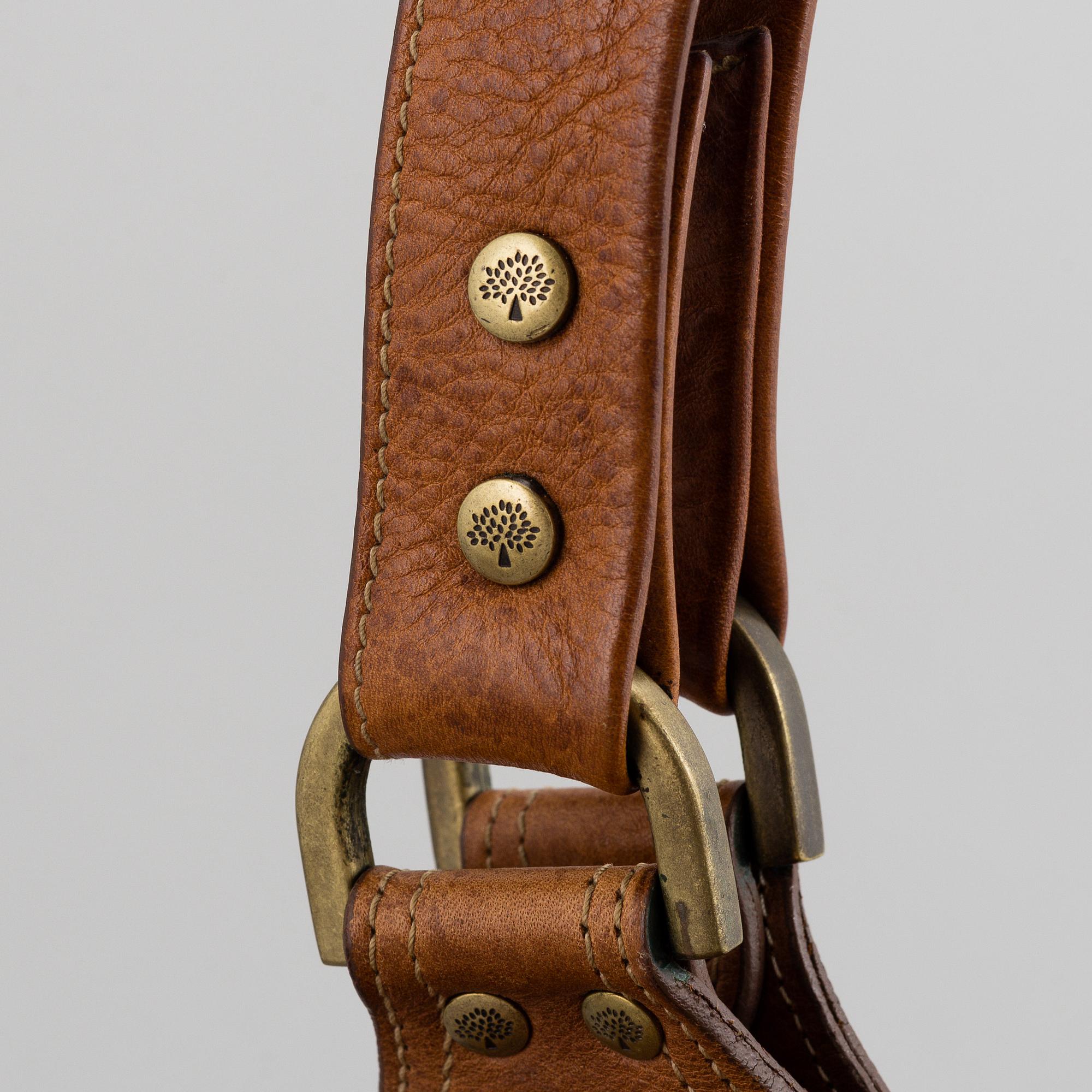 MULBERRY, a tan leather bag.
