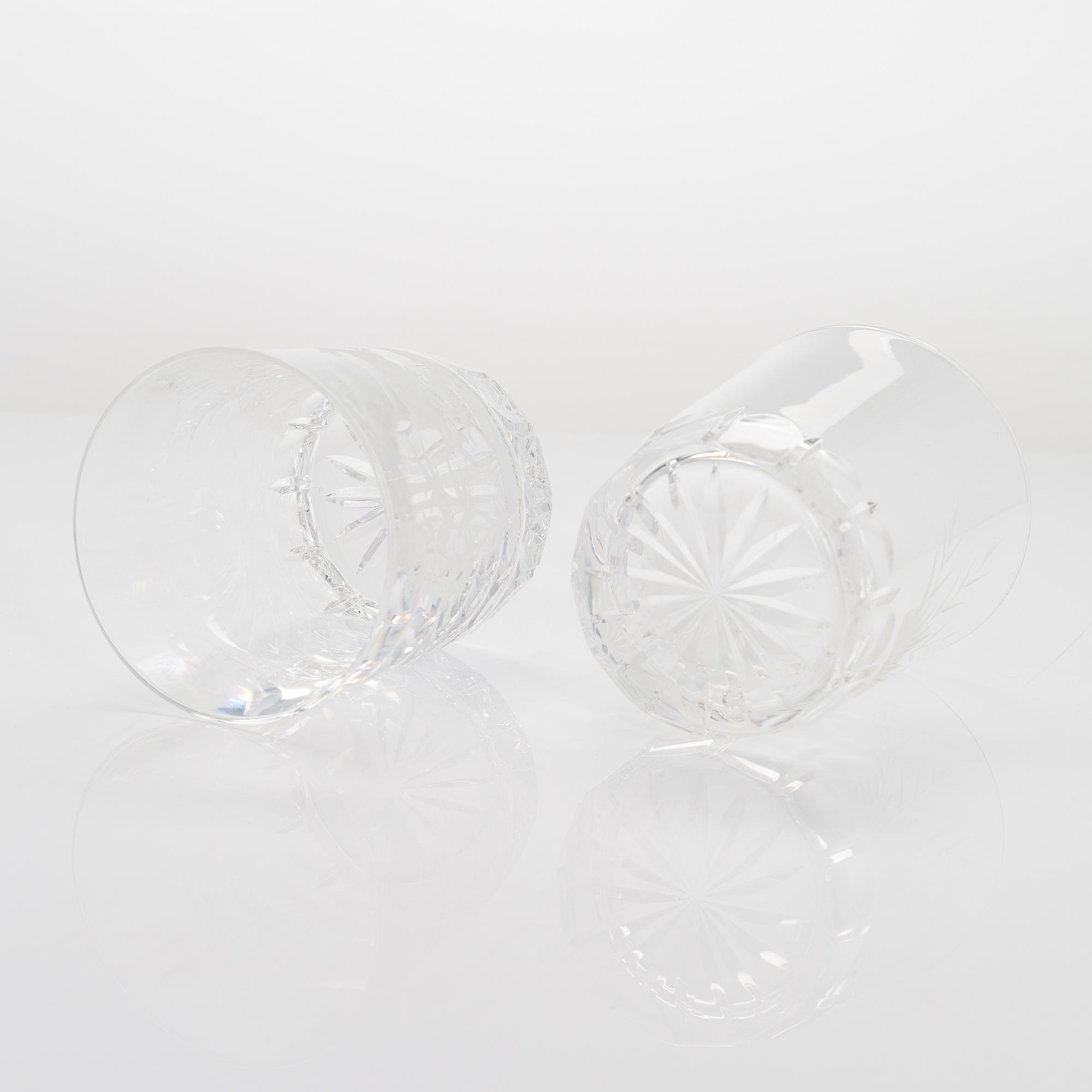 Drinking glasses, 21 pcs, with animal motifs, possibly Germany, late 20th century.
