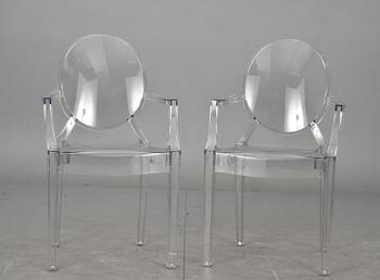KARMSTOLAR, ett par, "Louis Ghost", Philippe Starck för Kartell.