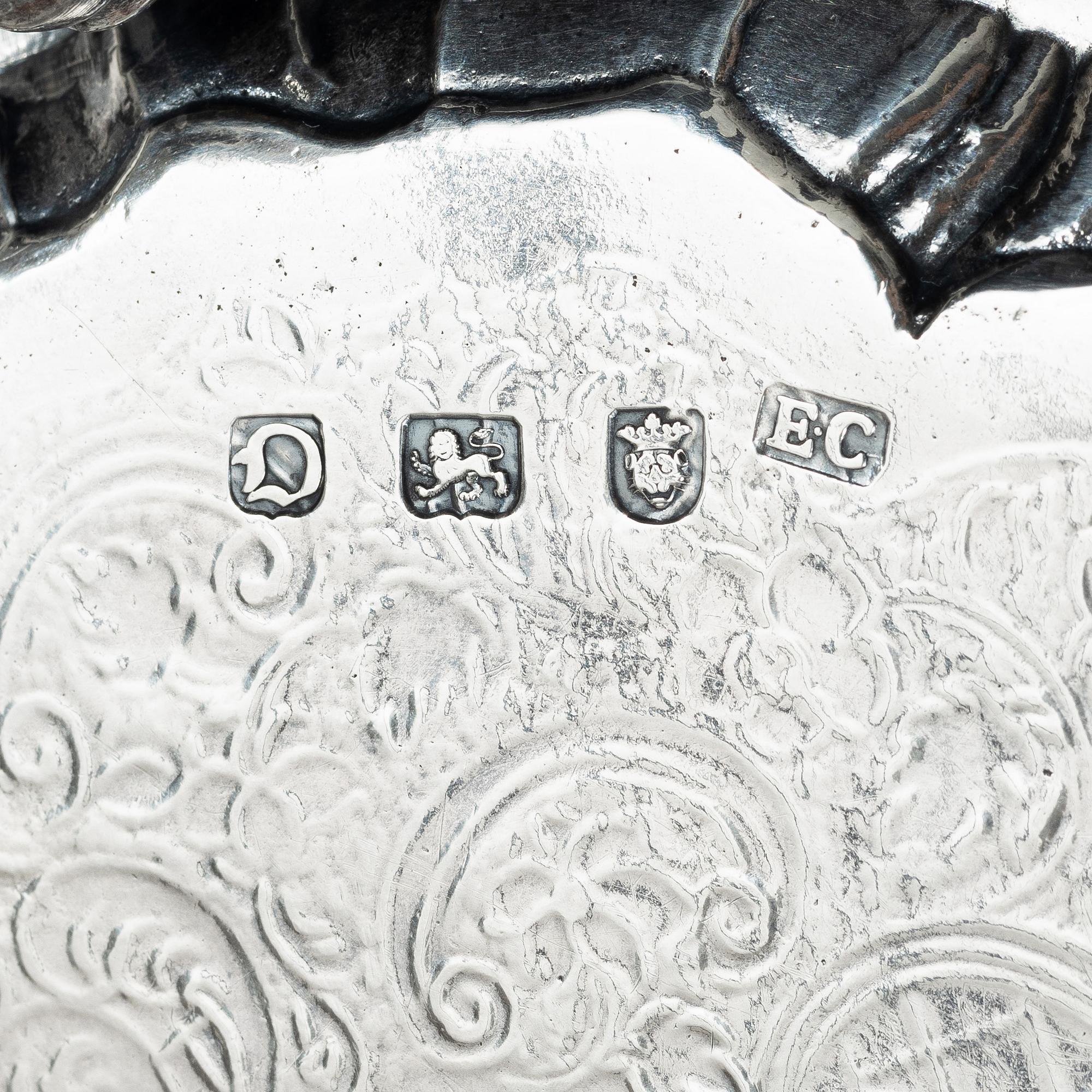 An English silver salver, mark of  Ebenezer Coker, London 1769.