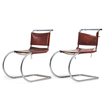 LUDWIG MIES VAN DER ROHE, a pair of "MR 10" armchairs, Berliner Metallgewerbe Josef Müller or Bamberg Metallwerkstatten.