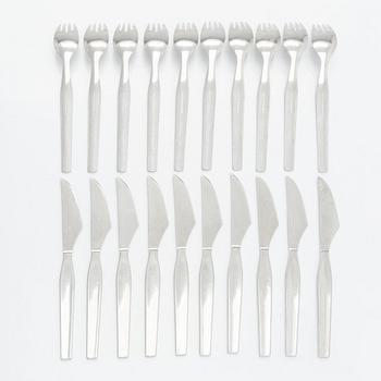 Tapio Wirkkala, a 20-piece set of 'Caravelle' steel cutlery, Hopeakeskus Oy Finland.